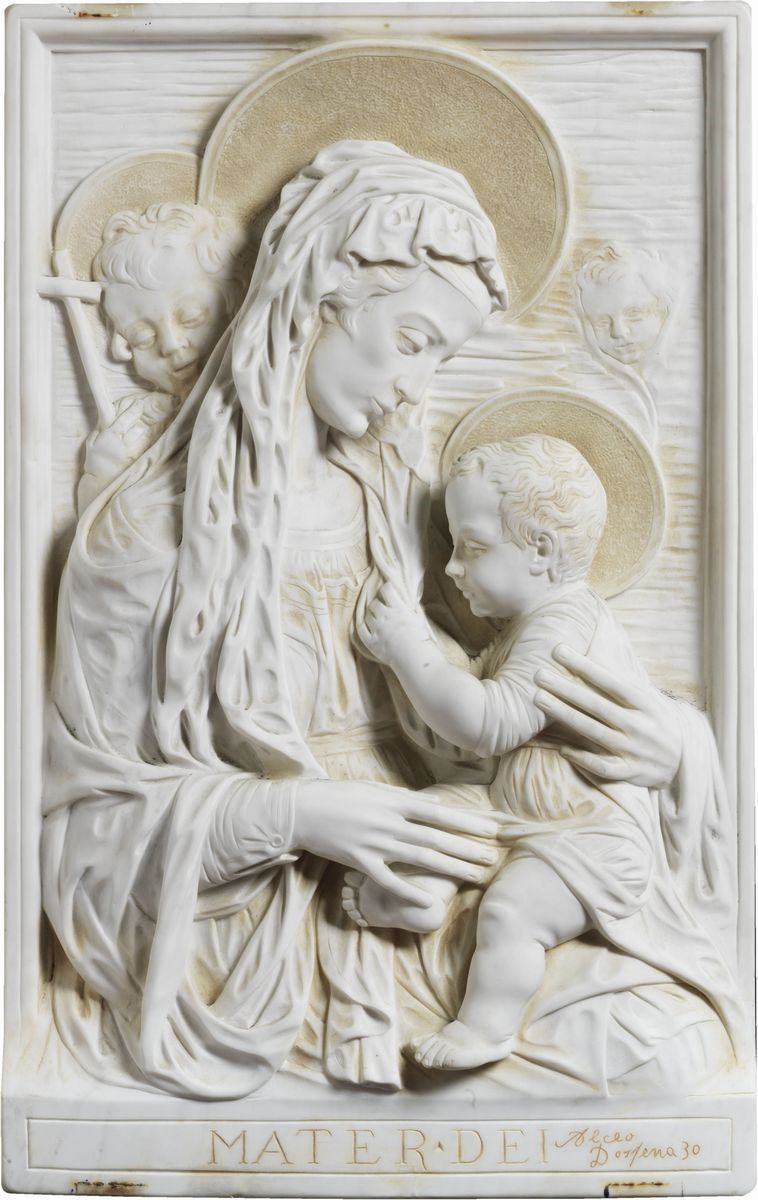 Alceo Dossena - Madonna Col Bambino e San Giovannino
