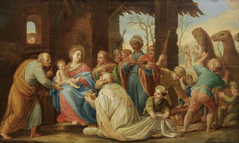 Scuola Emiliana del XVIII Secolo - Adorazione dei Magi