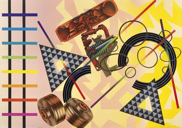 Peter Phillips : Senza titolo  (1974)  - Serigrafia e collage su tela, es. 138/250 - Asta ARTE CONTEMPORANEA - I - Casa d'aste Farsettiarte
