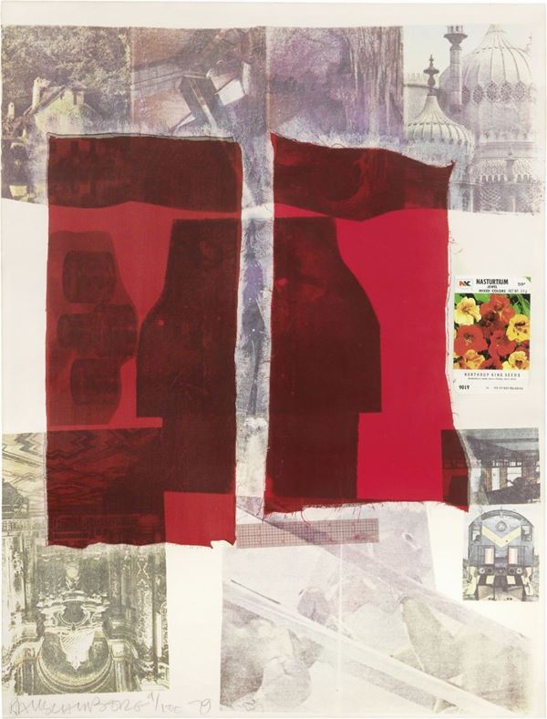 Robert Rauschenberg : Composizione  (1979)  - Litoserigrafia e collage su carta, es. 9/100 - Asta ARTE CONTEMPORANEA - I - Casa d'aste Farsettiarte