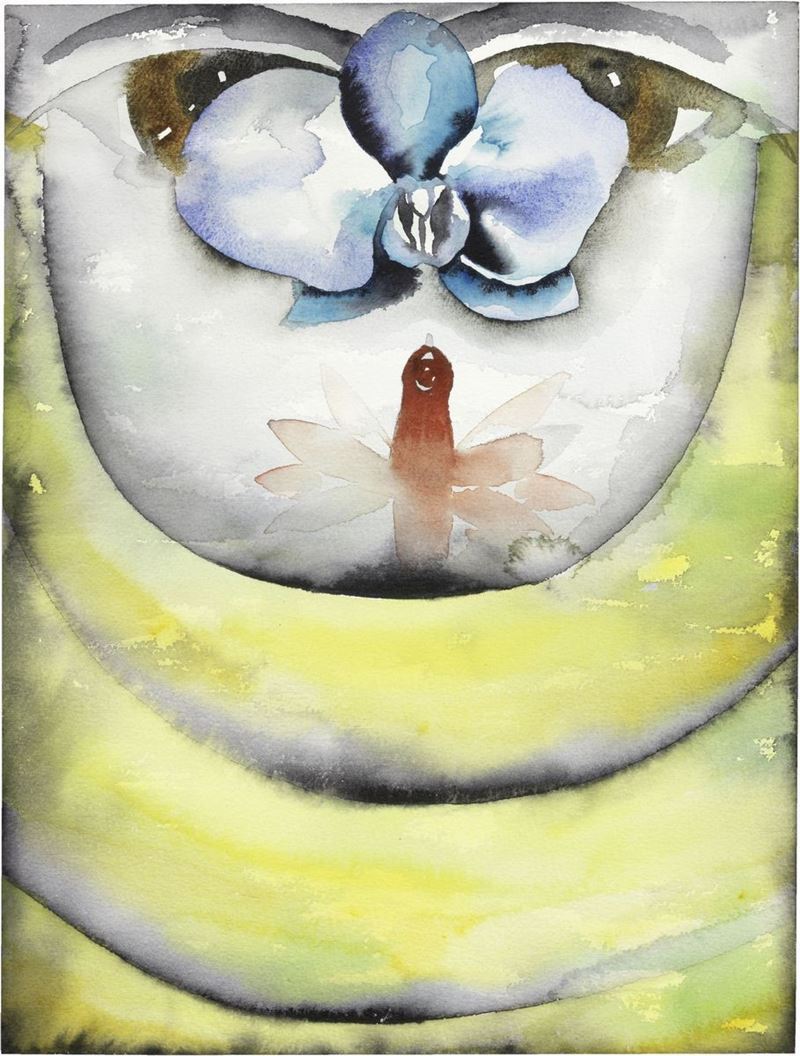 Francesco Clemente - Guancia di Tulipano (orchidea Nera e Colibrì Testardo)