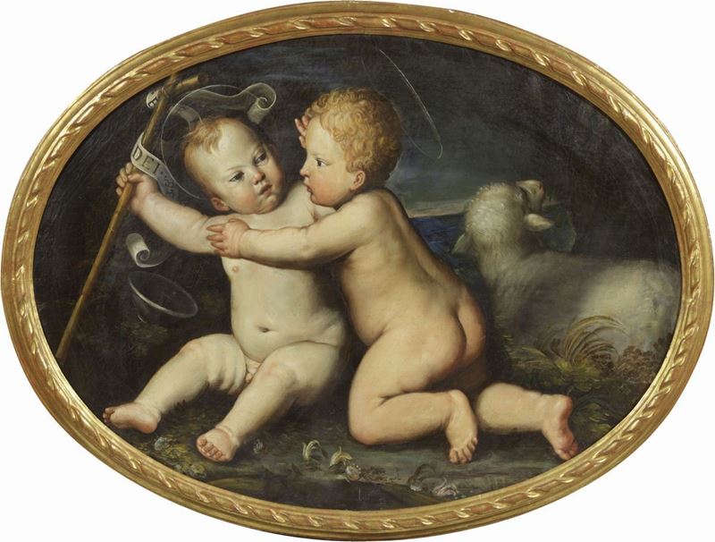 Scuola Emiliana del XVIII Secolo - Gesù Bambino e San Giovannino