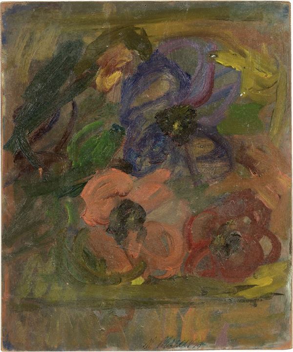 Mario Marcucci : Natura morta  - Olio su cartone telato - Asta ARTE CONTEMPORANEA - I - Casa d'aste Farsettiarte