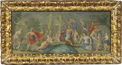 Convito di dei Intorno a Giove (da Sinistra Mercurio, Nettuno, Giunone, Giove, Amore, Minerva, Ce...