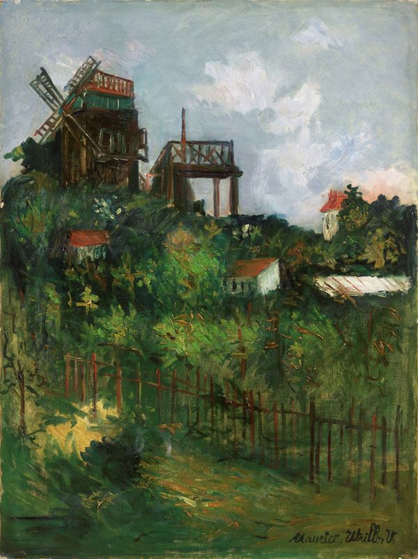 Maurice Utrillo : Le Moulin de la Galette a Montmartre  (1920-25)  - Olio su tela - Asta ARTE MODERNA - II - Casa d'aste Farsettiarte