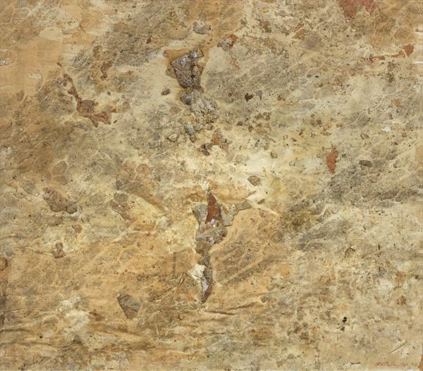 Mimmo Rotella - Muro romano con impronte di pneumatici