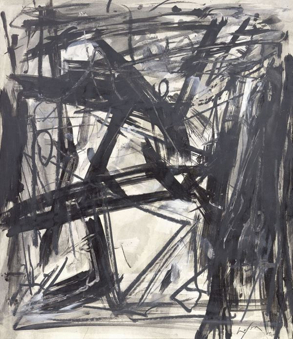 Emilio Vedova : Senza titolo  (1960)  - Tecnica mista su carta applicata su tavola - Auction CONTEMPORARY ART - I - Casa d'aste Farsettiarte
