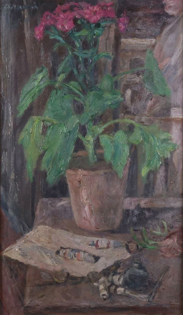 Enzo Faraoni : Natura morta  - Olio su tela applicata su tavola - Asta ARTE CONTEMPORANEA - I - Casa d'aste Farsettiarte