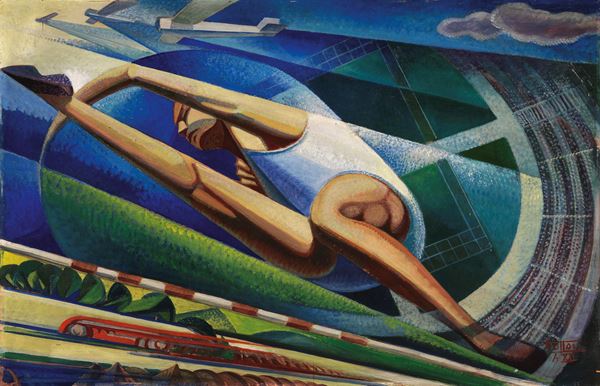 Gerardo Dottori : Saltatore con l'asta  (1934)  - Tempera su tavola - Asta ARTE MODERNA - II - Casa d'aste Farsettiarte