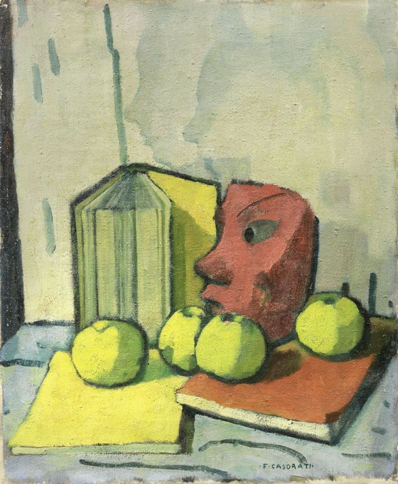 Felice Casorati - Natura Morta con la Maschera Rossa