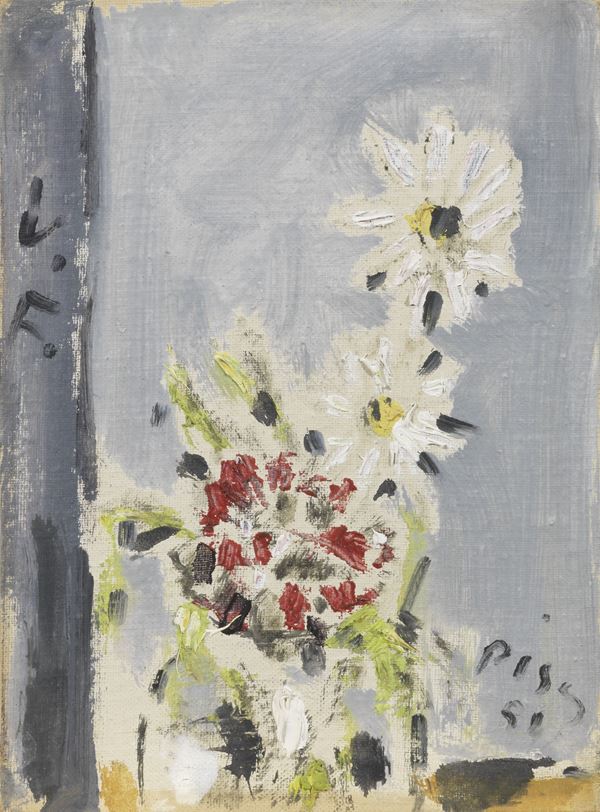 Filippo de Pisis : Vaso di fiori  (1951)  - Olio su cartone telato - Asta ARTE MODERNA, CONTEMPORANEA E GRAFICA PARTE II - II - Casa d'aste Farsettiarte