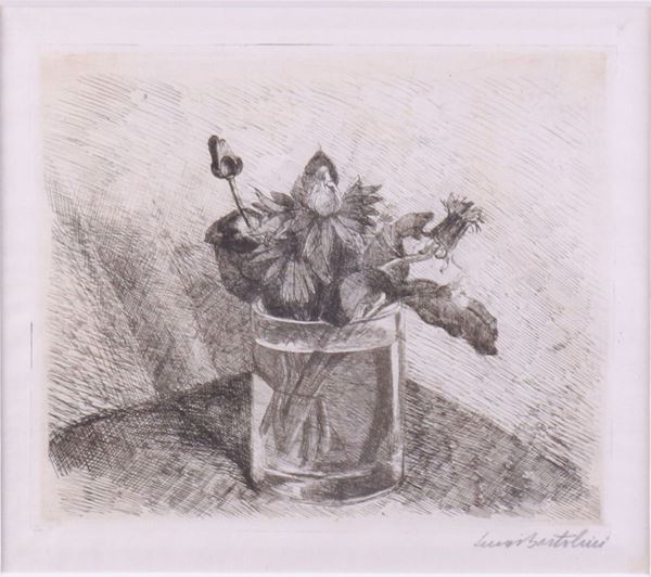 Luigi Bartolini : Il mazzetto  (1930)  - Acquaforte - Asta ARTE CONTEMPORANEA - I - Casa d'aste Farsettiarte