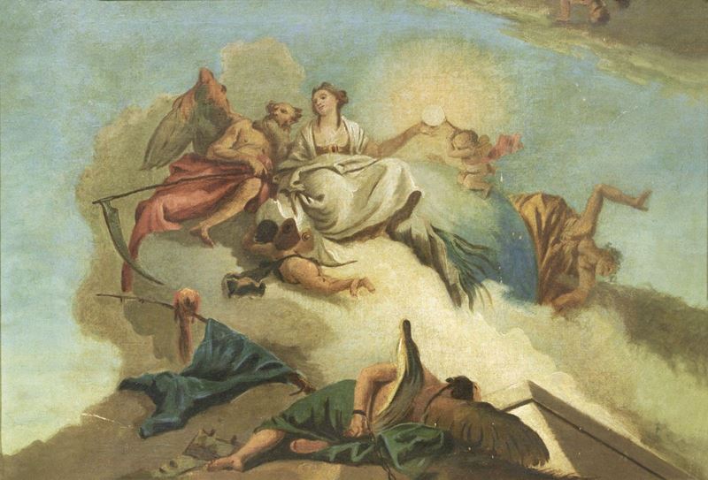 Scuola Veneta del XVIII Secolo - Allegoria della Verità e del Tempo
