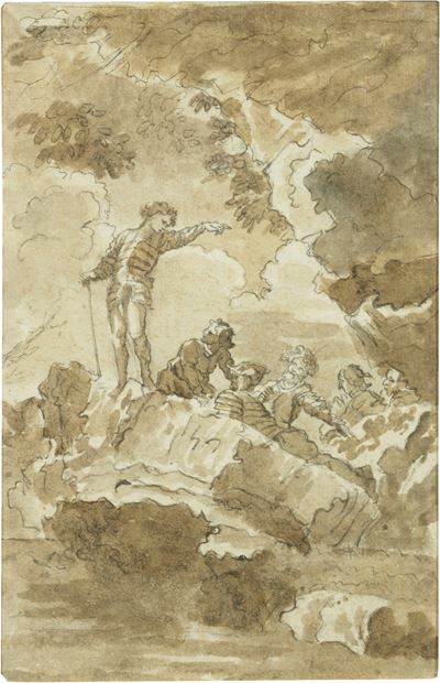 Gruppo di Armigeri su una Roccia