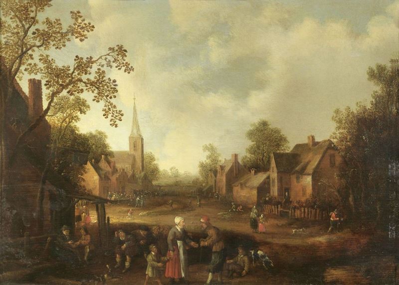Joost Cornelis Droochsloot (attr. A) - Veduta di Paese