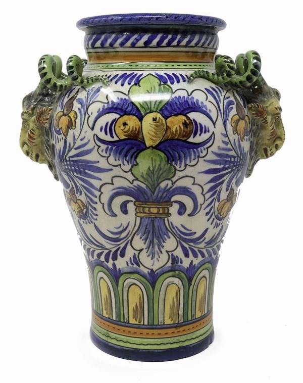 Vaso in ceramica policroma