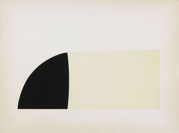 Alberto Burri : Bianchi e neri II-F  (1969)  - Litografia, calcografia e collage d'acetato, es. 36/90 - Asta ARTE CONTEMPORANEA - I - Casa d'aste Farsettiarte
