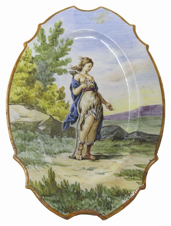 Piccolo vassoio polilobato in ceramica policroma  (inizio XX secolo.)  - Auction A COLLECTION OF TUSCAN PORCELAIN - Casa d'aste Farsettiarte