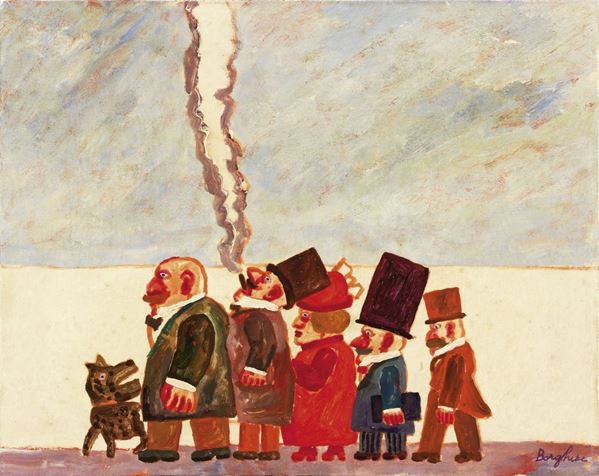 Franz Borghese : Il fumatore  (fine anni Ottanta)  - Olio su tela - Asta ARTE CONTEMPORANEA - I - Casa d'aste Farsettiarte