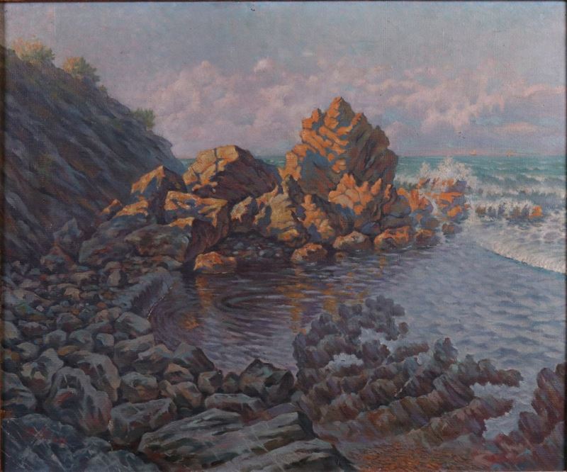 Lorenzo Cecchi - Marina con Scogli