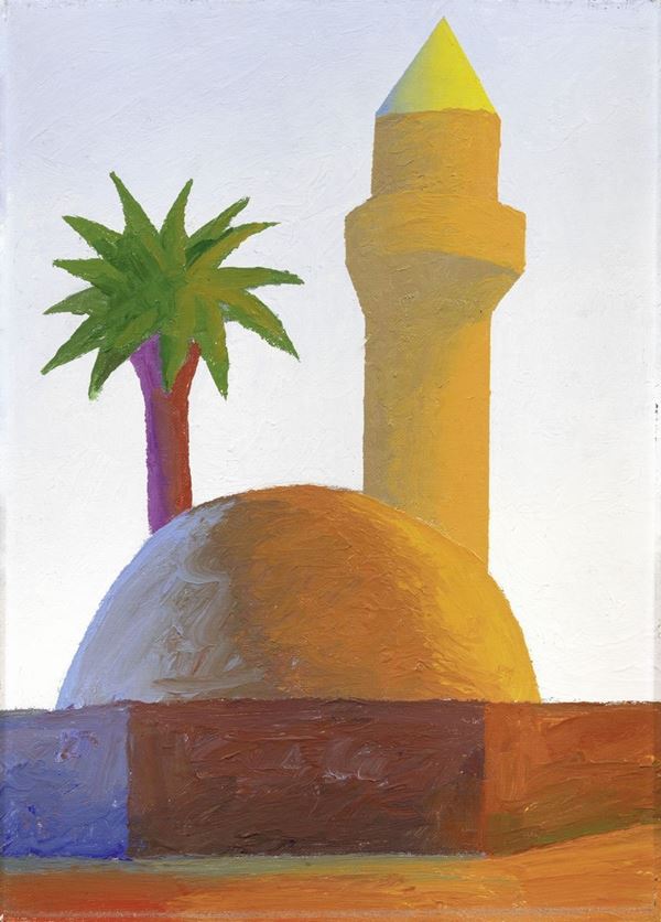 Salvo : Minareto  (1991)  - Olio su cartone telato - Asta ARTE CONTEMPORANEA - I - Casa d'aste Farsettiarte