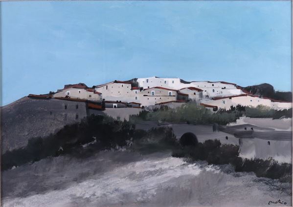 Enotrio : Paesaggio calabrese  - Olio su tavola - Asta ARTE CONTEMPORANEA - I - Casa d'aste Farsettiarte