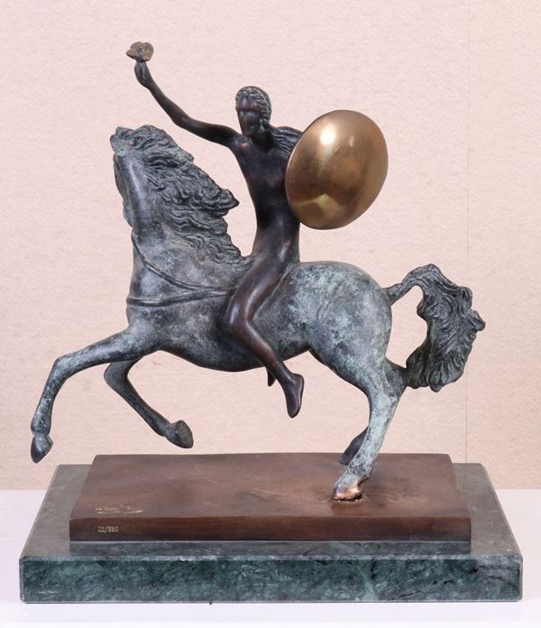 Salvador Dal&#237; : Cavaliere  - Scultura in bronzo su base in marmo, multiplo, es. 22/350 - Asta ARTE CONTEMPORANEA - I - Casa d'aste Farsettiarte