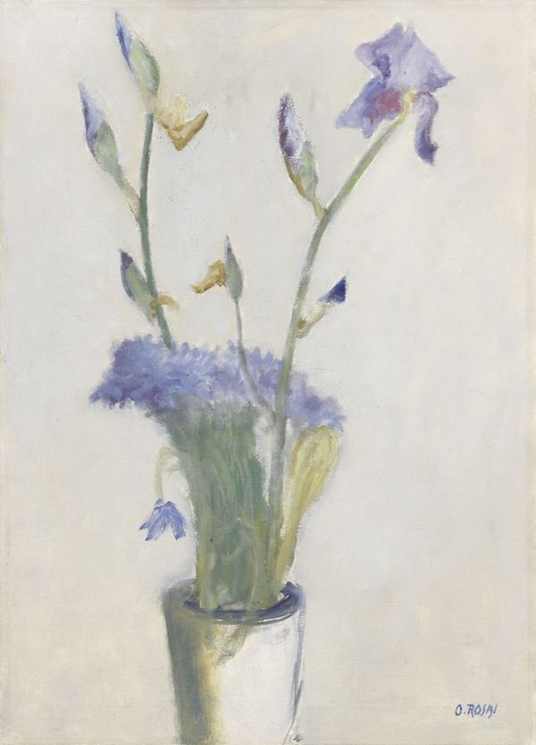 Ottone Rosai : Iris e bluettes  (1954 ca.)  - Olio su tela - Asta ARTE MODERNA, CONTEMPORANEA E GRAFICA PARTE II - II - Casa d'aste Farsettiarte