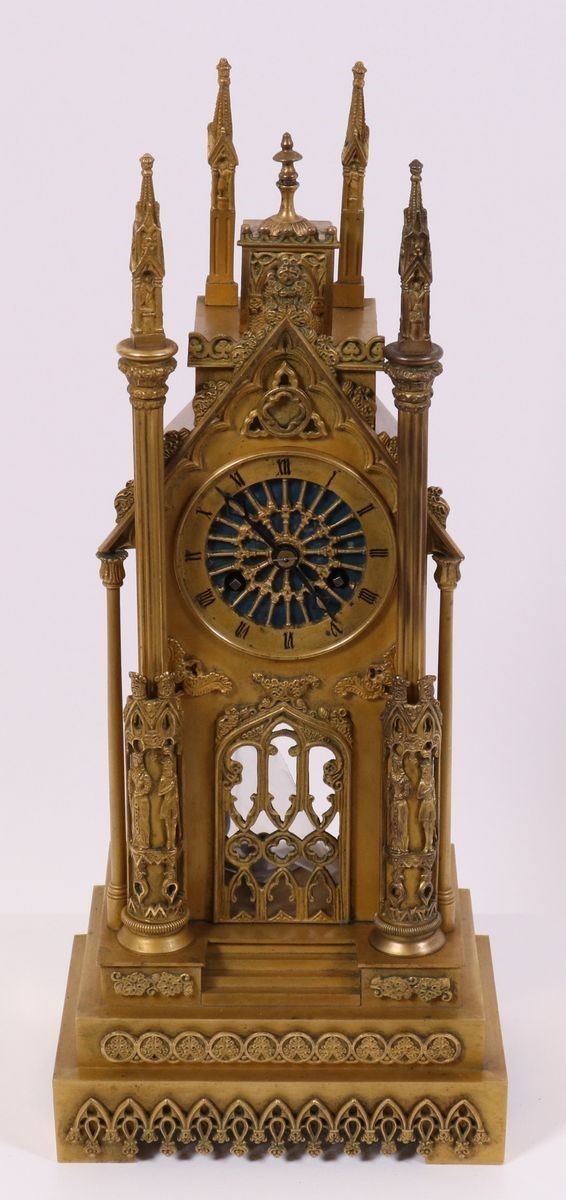 Orologio da Tavolo in Ottone Traforato e Cesellato