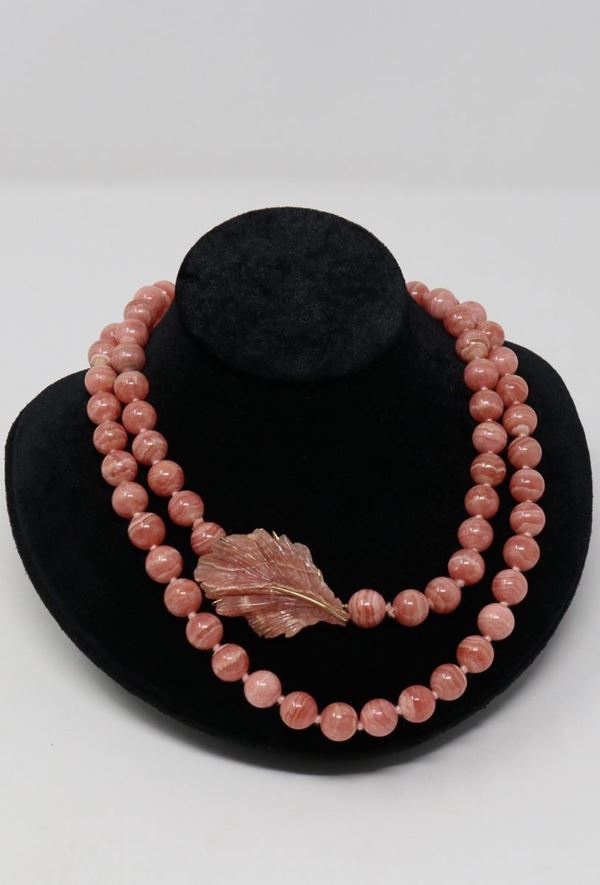 Collana in agata e oro giallo