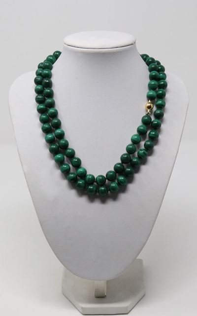 Collana in Malachite con Fermatura in Oro