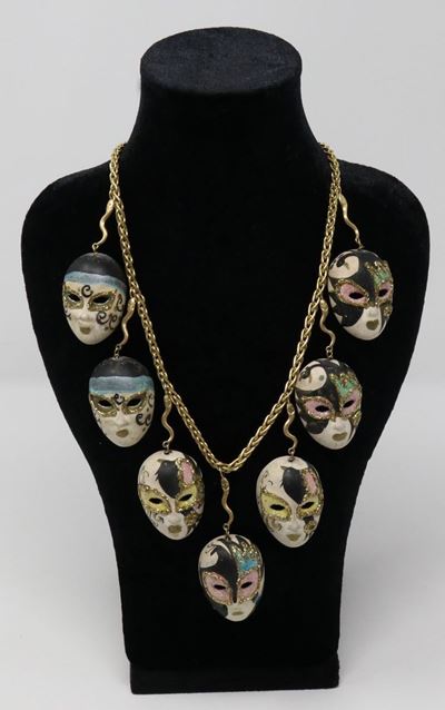 Collana in Oro Giallo con Pendenti in Ceramica di Vietri