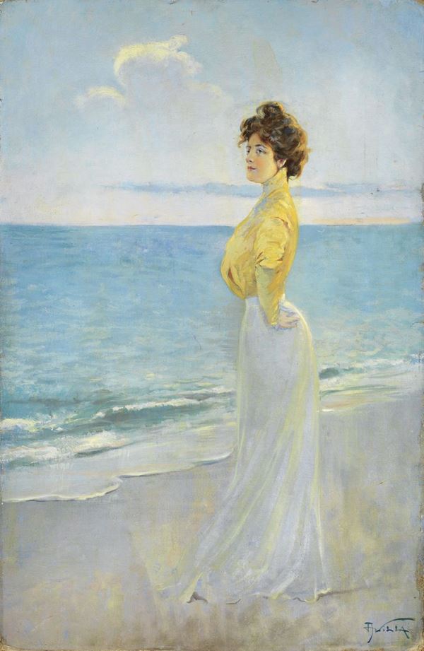 Aleardo Villa - Figura femminile sulla spiaggia