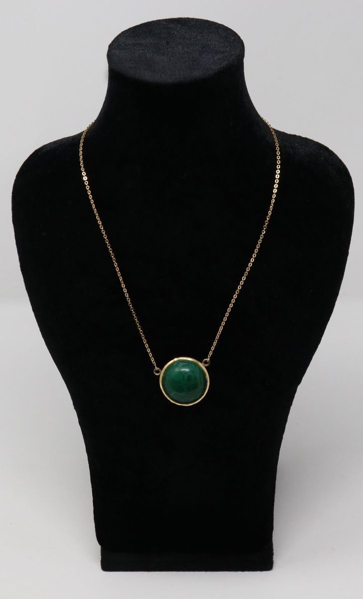 Catenina in Oro con Cabochon in Malachite