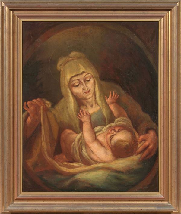 Scuola Italia settentrionale del XVII secolo - Madonna col Bambino