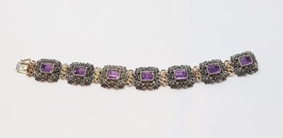 Bracciale in Oro, Argento e Ametiste