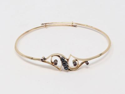Bracciale Rigido in Oro con Zaffiri e Rubini