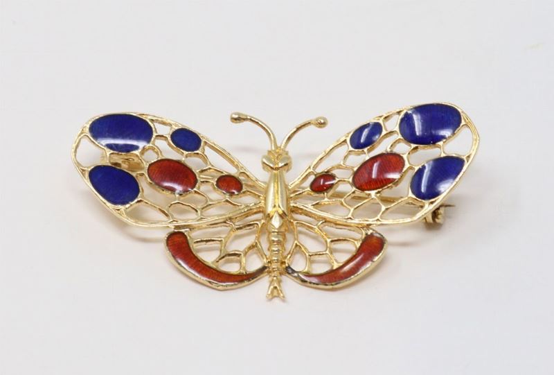 Spilla in Oro con Smalti