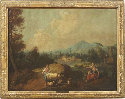 «scena Pastorale con Armenti» e «paesaggio Fluviale con Pellegrini»