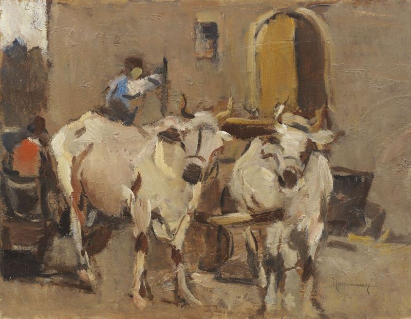 Ludovico Tommasi - Buoi al Giogo