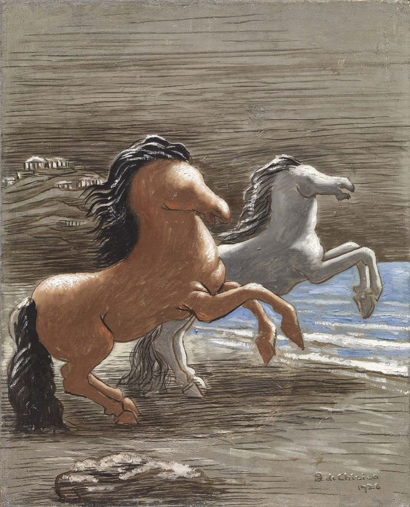 Giorgio De Chirico - Chevaux Au Bord De la Mer