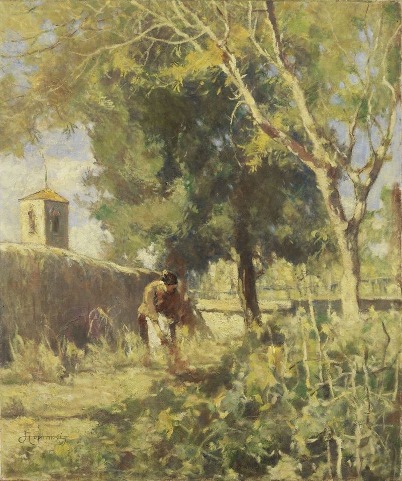 Ludovico Tommasi - Contadina Nell'orto