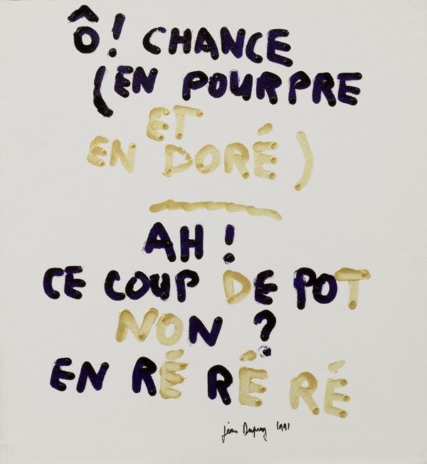 Jean Dupuy : Senza titolo  (1991)  - Smalto su tela tesa su compensato - Auction MODERN AND CONTEMPORARY ART - I - Casa d'aste Farsettiarte