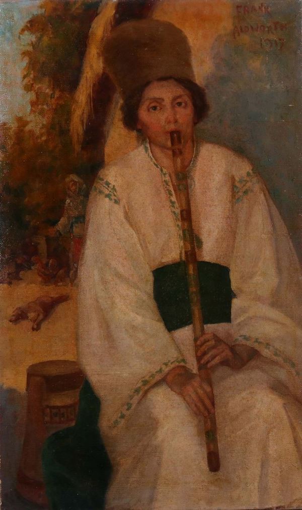 Frank Aldworth - Ritratto di musicista in veste orientale