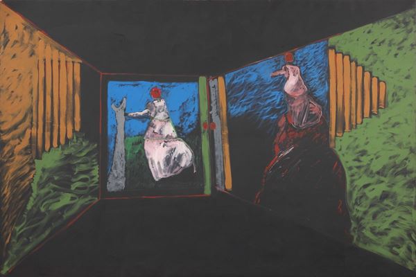 Tano Festa : La Virginiana  (1987)  - Acrilico su tela - Asta ARTE MODERNA, CONTEMPORANEA E GRAFICA PARTE II - II - Casa d'aste Farsettiarte