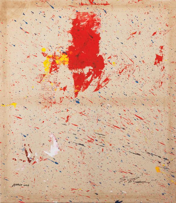 Shozo Shimamoto : Crane Performance in Naples  (2006)  - Acrilico su tela - Auction MODERN AND CONTEMPORARY ART PART II - II - Casa d'aste Farsettiarte