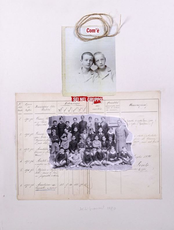 Kiki Franceschi : Sei del gruppo  (1980)  - Collage su cartone - Asta OPERE DI ARTE CONTEMPORANEA PROVENIENTI DA UNA RACCOLTA PARTICOLARE - Casa d'aste Farsettiarte