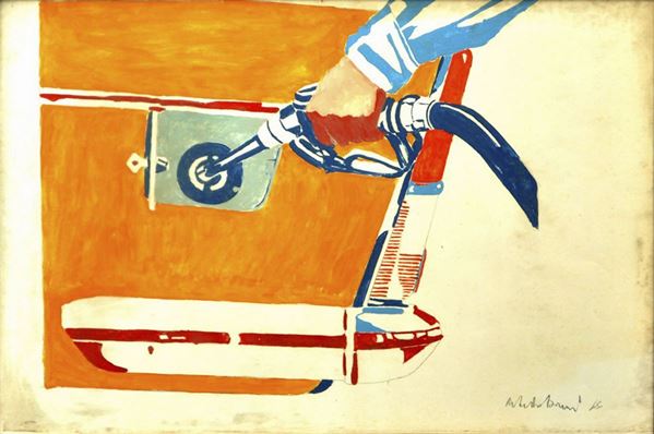 Roberto Barni : Senza titolo  (1964)  - Smalto su cartoncino - Auction CONTEMPORARY ART FROM A PARTICULAR COLLECTION - Casa d'aste Farsettiarte