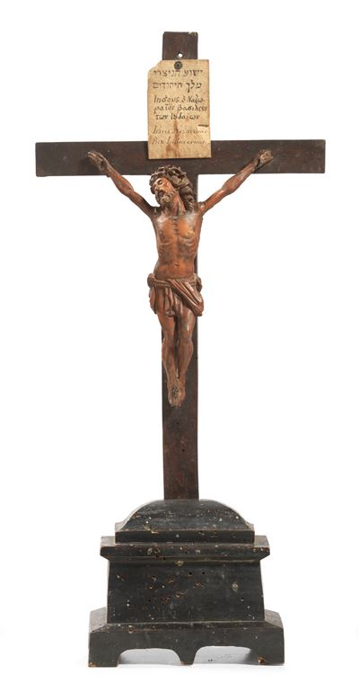 Cristo Crocifisso con Cartiglio Trilingue