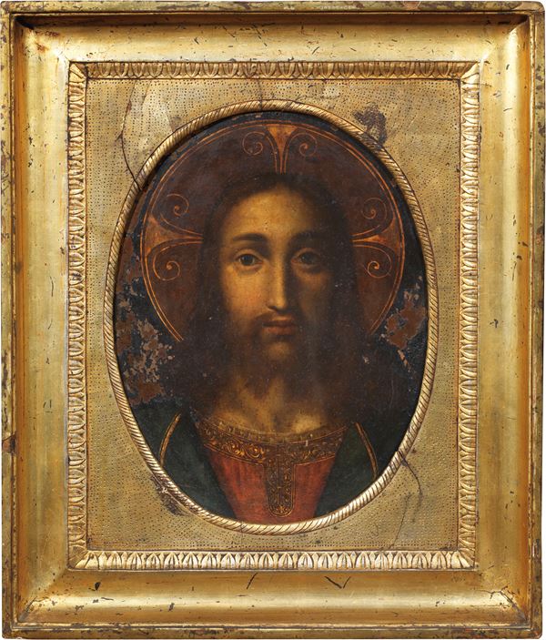 Scuola italiana del XVIII secolo : Cristo  - Olio su rame - Asta Importanti Arredi e Dipinti Antichi - I - Casa d'aste Farsettiarte